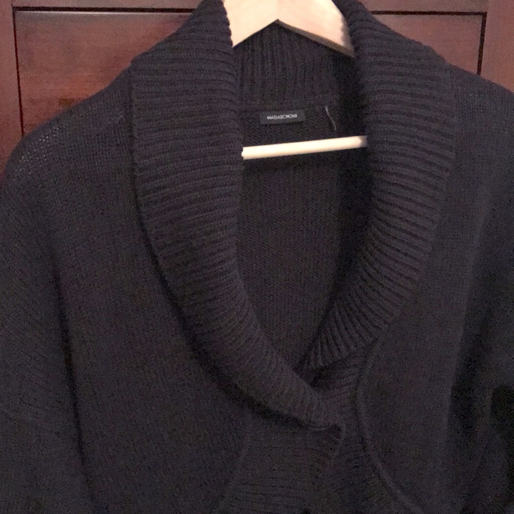 NWOT Navy one-Button cropped Cardigan, Sz Med